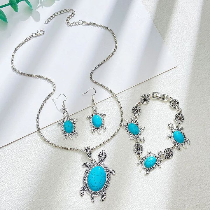 Turquoise Turtle Jewelry Set