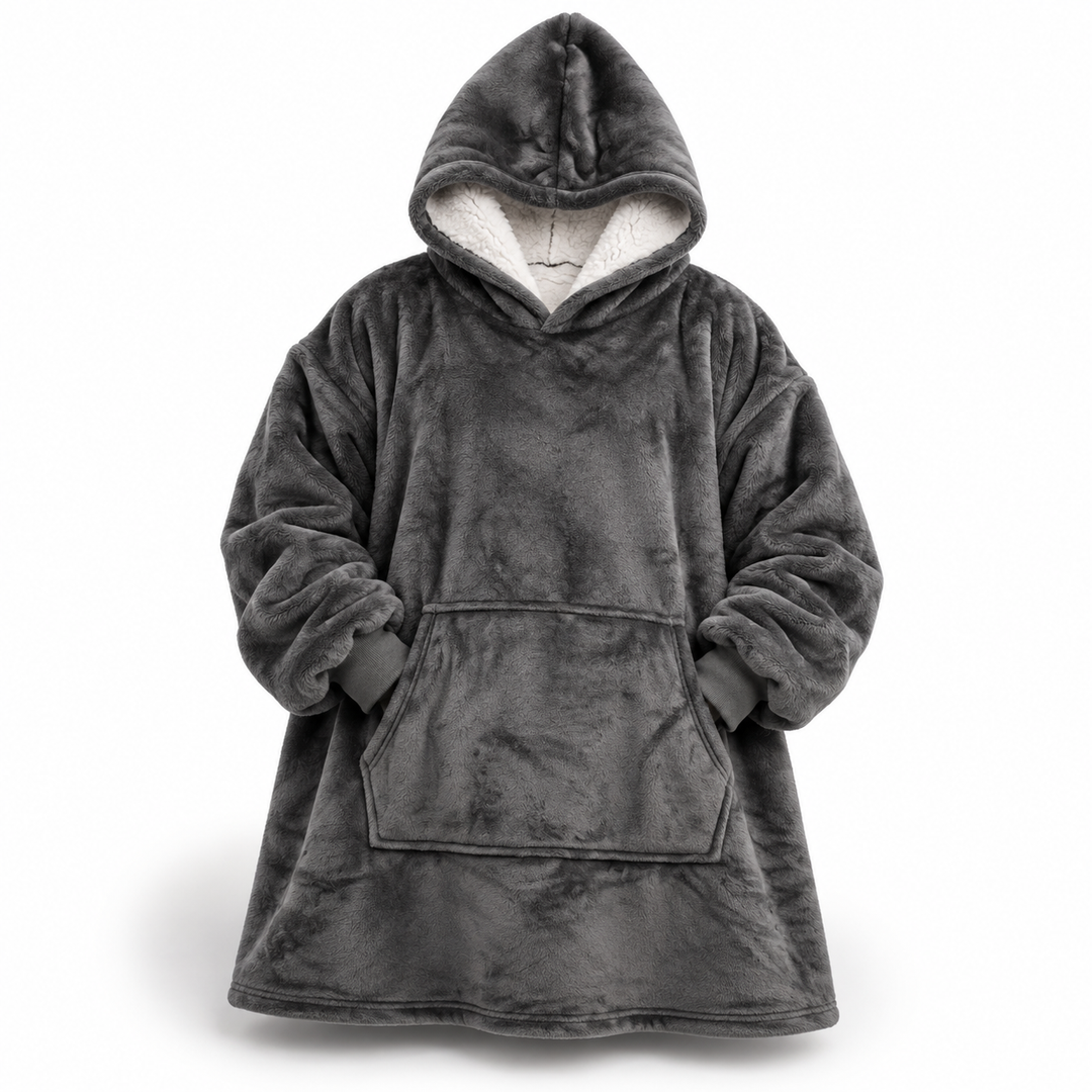 Ultra-soft oversized sherpa hoodie blanket (with pocket)