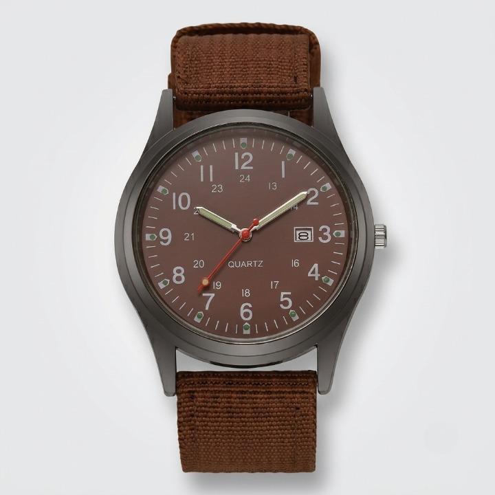 Military watch with nylon strap – waterproof, shockproof, with luminous hands