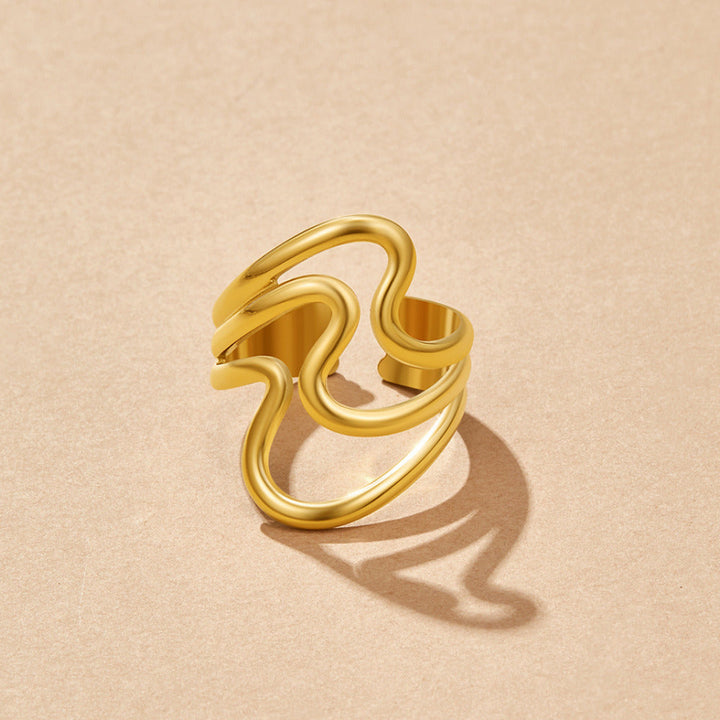 Gold Waves Wrap Ring