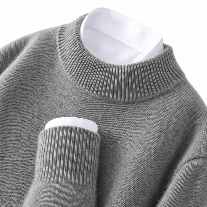 Women's cashmere sweater with stand collar