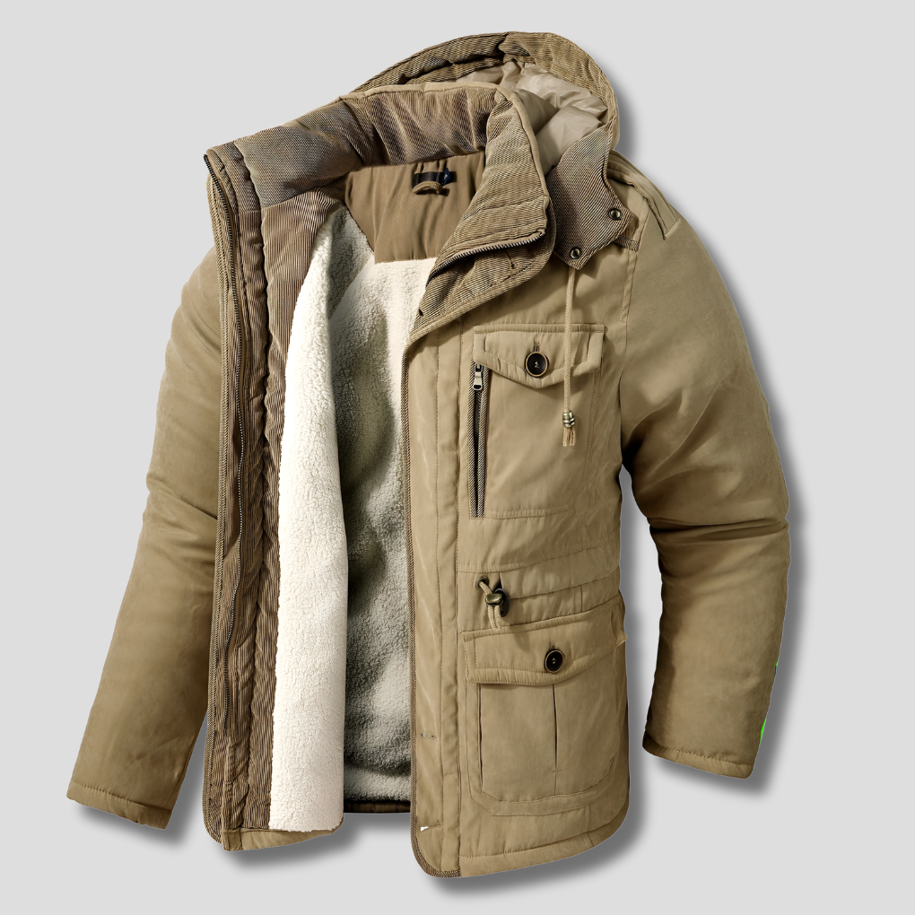 Men’s Multi-Pocket Winter Jacket – Versatile Cold-Weather Design