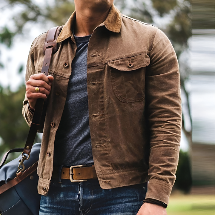 Men’s Vintage Rugged Button-Front Outdoor Jacket