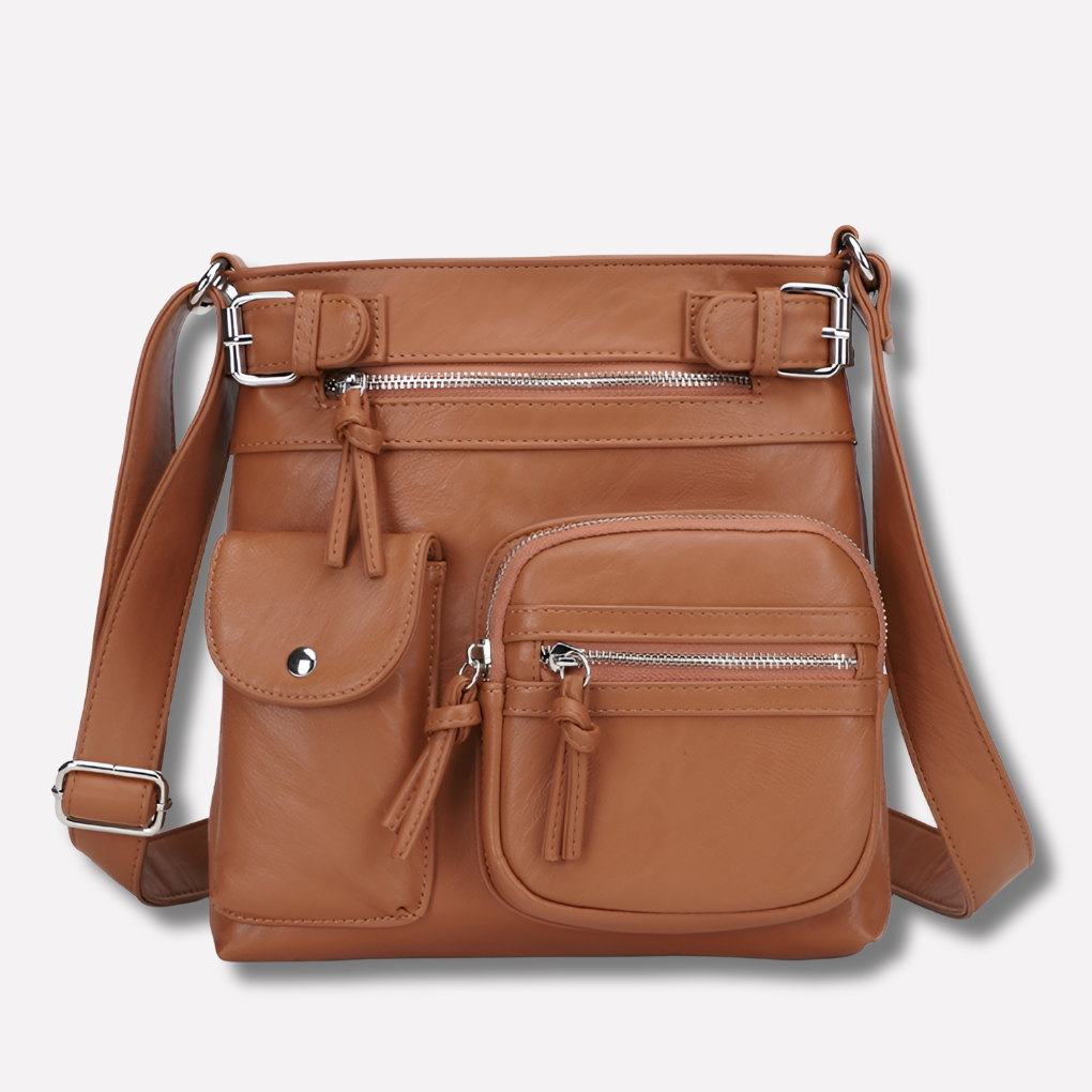 Women's Multi-Pocket Leather Shoulder Bag