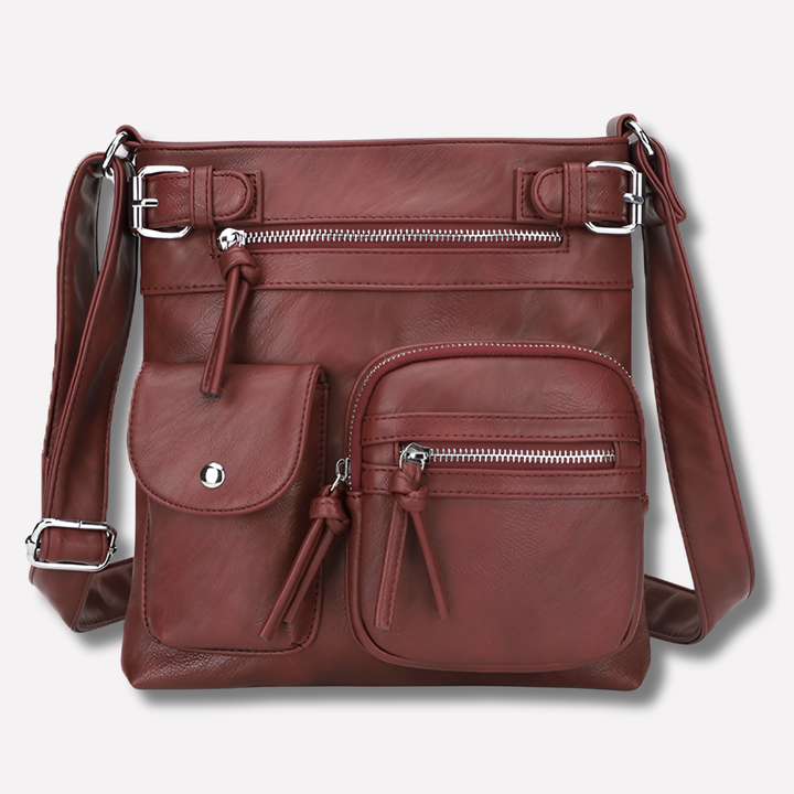 Women's Multi-Pocket Leather Shoulder Bag