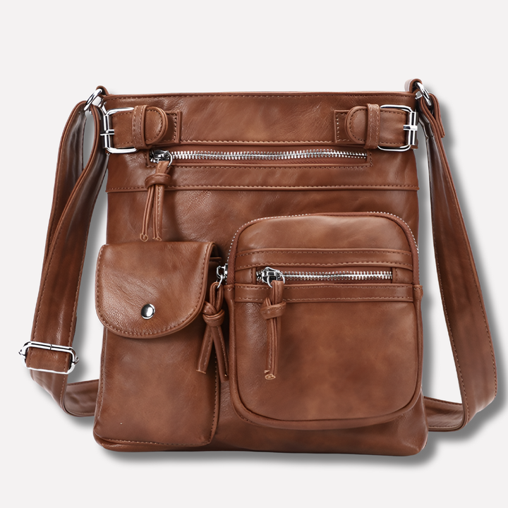 Women's Multi-Pocket Leather Shoulder Bag