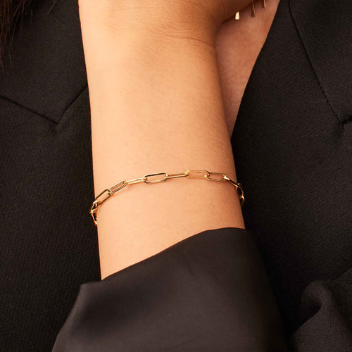 Elegant white gold link bracelet