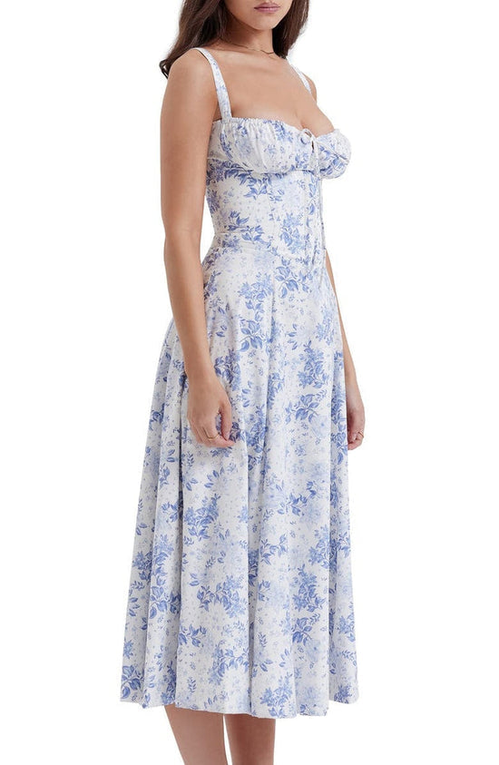 Floral Waist-Shaping Dress