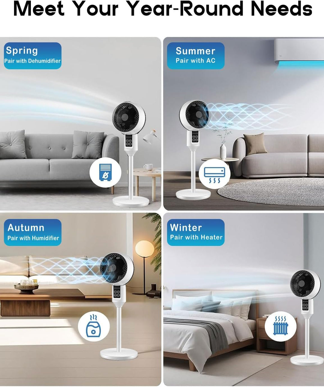Height-Adjustable Modern Desk Fan - Luftis
