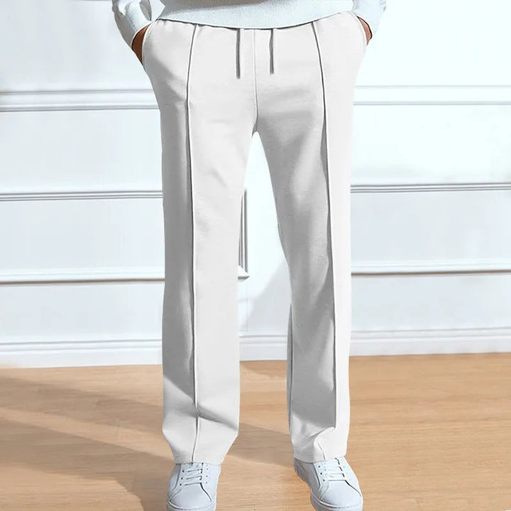Men's slim-fit pants with elasticated drawstring waistband