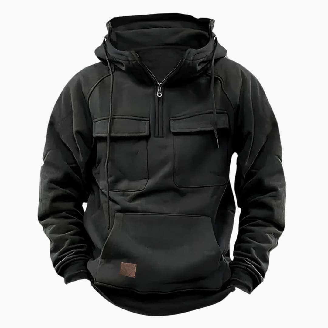 Men’s Half‑Zip Hoodie with Chest Pockets