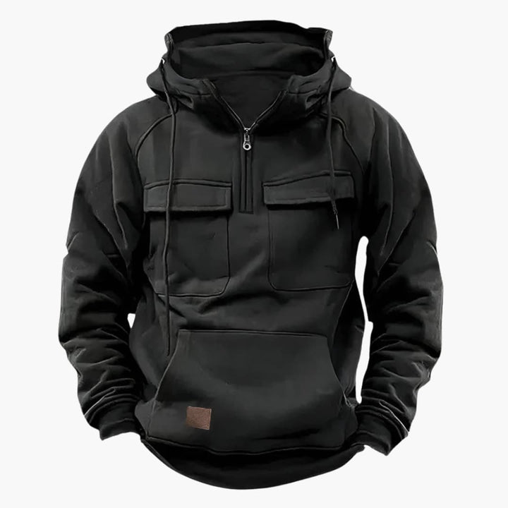 Men’s Half‑Zip Hoodie with Chest Pockets