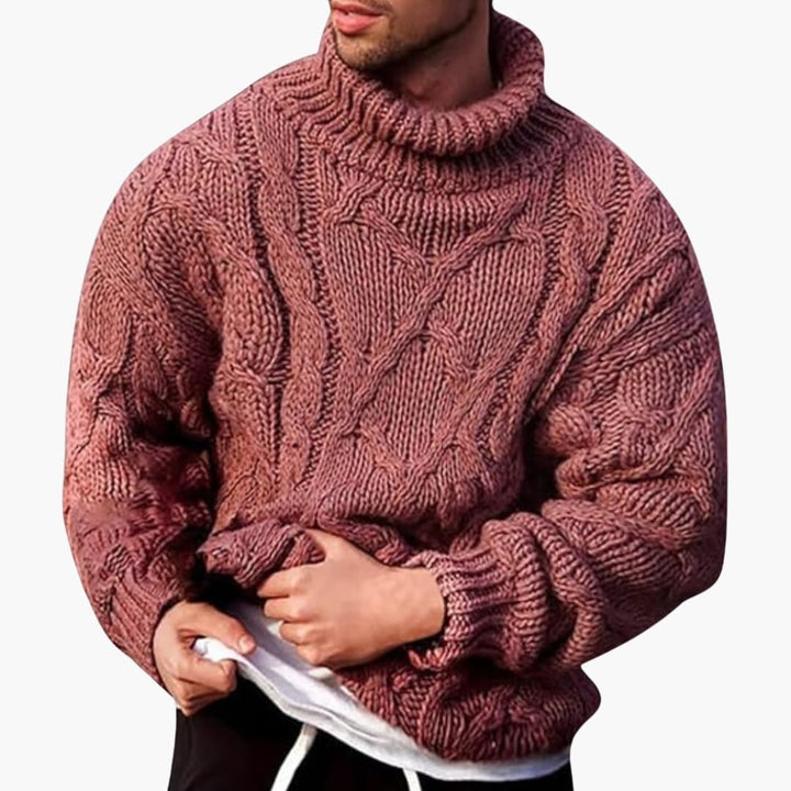 Men’s Turtleneck Sweater – Classic Knit Pullover