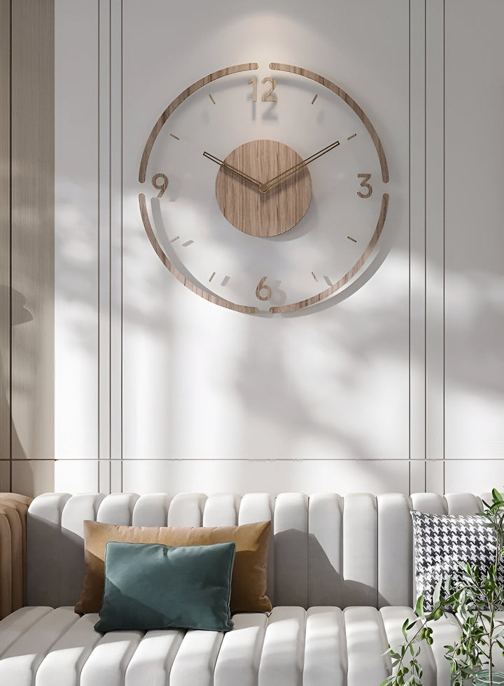 ClearWood Silent Wall Clock – Contemporary Design in Wood and Acrylic