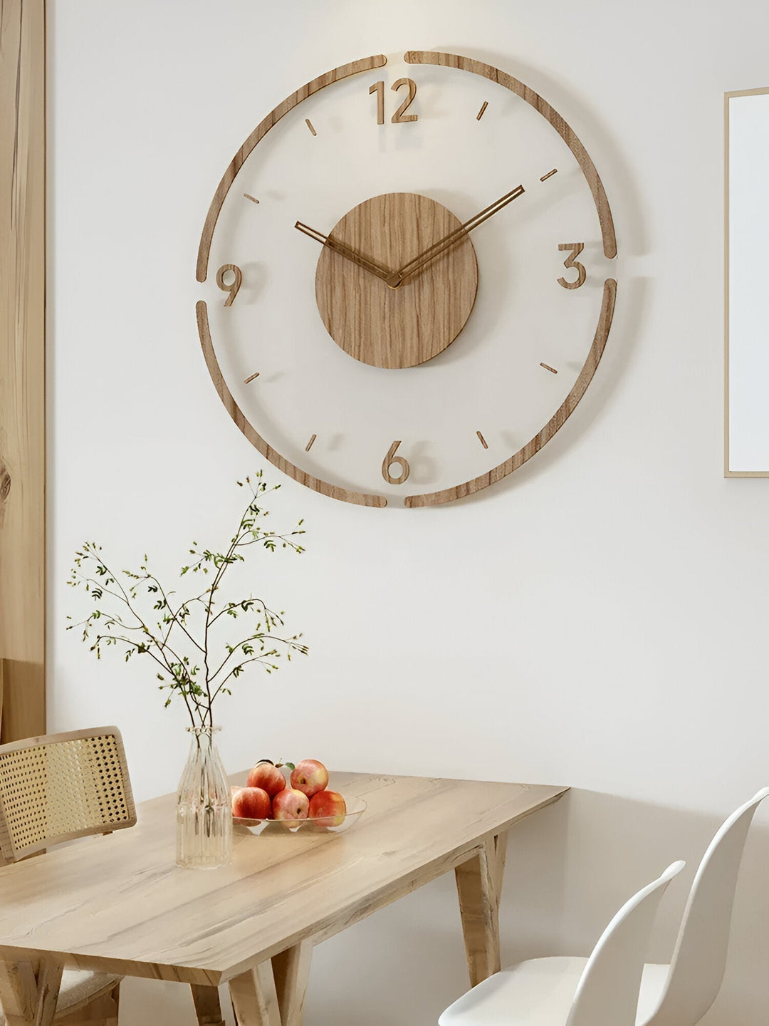 ClearWood Silent Wall Clock – Contemporary Design in Wood and Acrylic