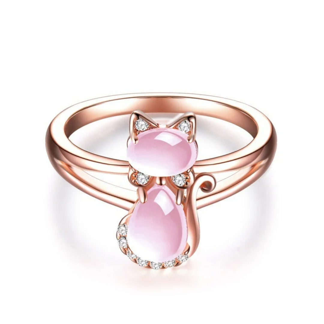 Cat Ring in Pink Gold