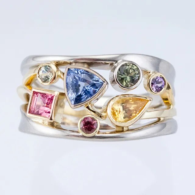 Classic Cubic Zirconia Ring with Refined Play of Color