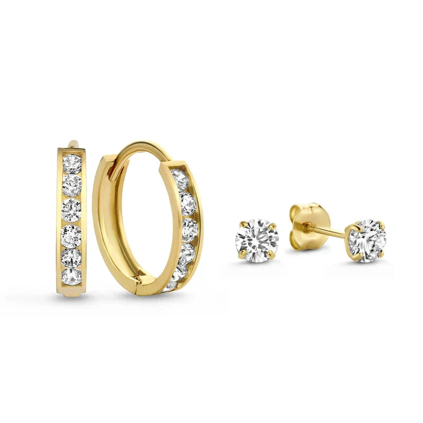 Elegant white gold earrings with sparkling stones