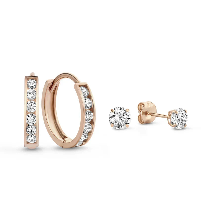 Elegant white gold earrings with sparkling stones