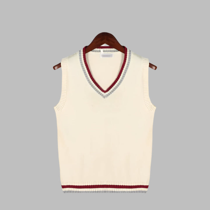 Retro Striped Preppy Style Sleeveless Pullover