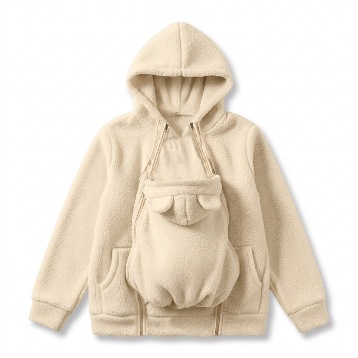 Cosy Fleece Baby-Wearing Hoodie with Front Pouch