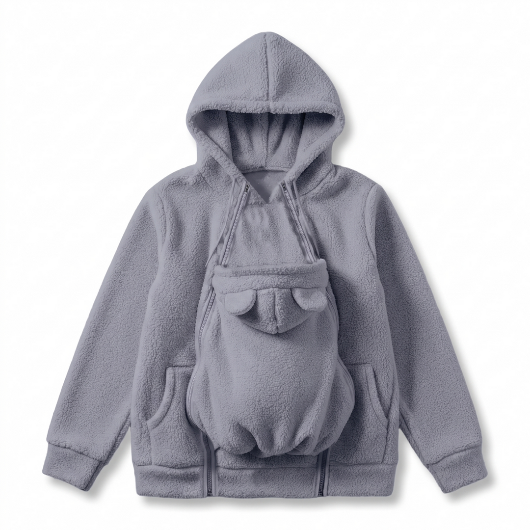 Cosy Fleece Baby-Wearing Hoodie with Front Pouch