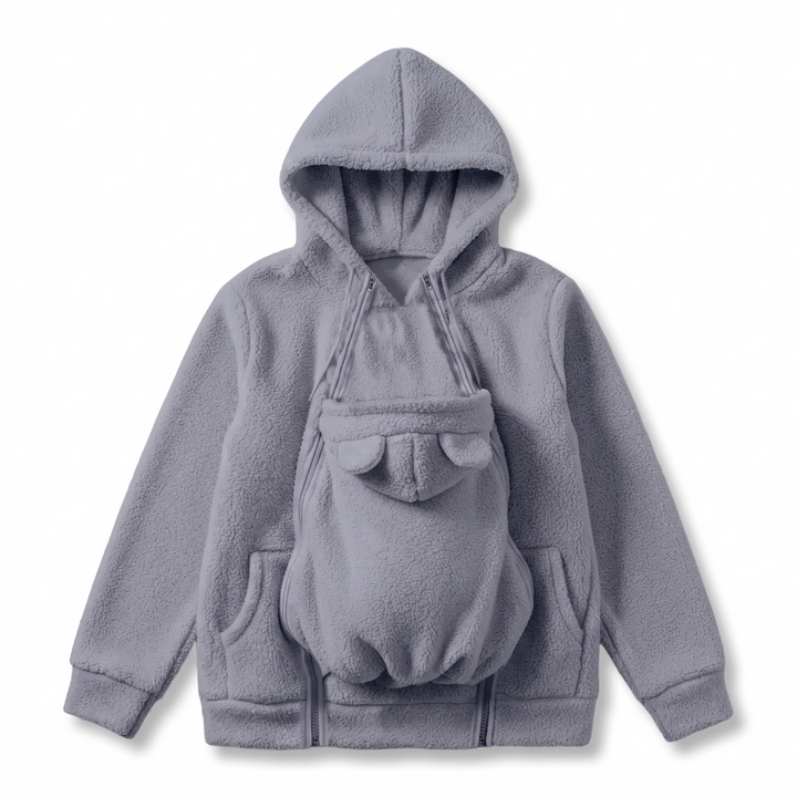 Cosy Fleece Baby-Wearing Hoodie with Front Pouch