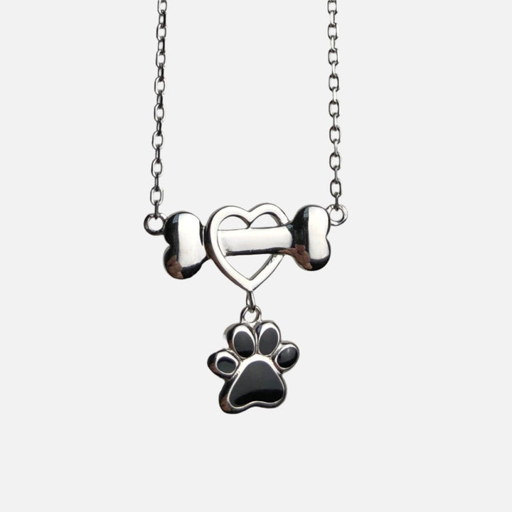 Delicate Dog Paw Pendant in Stainless Steel