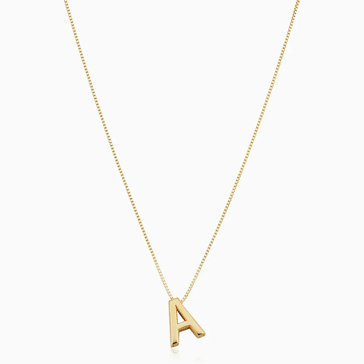 Refined white gold necklace with initial pendant.