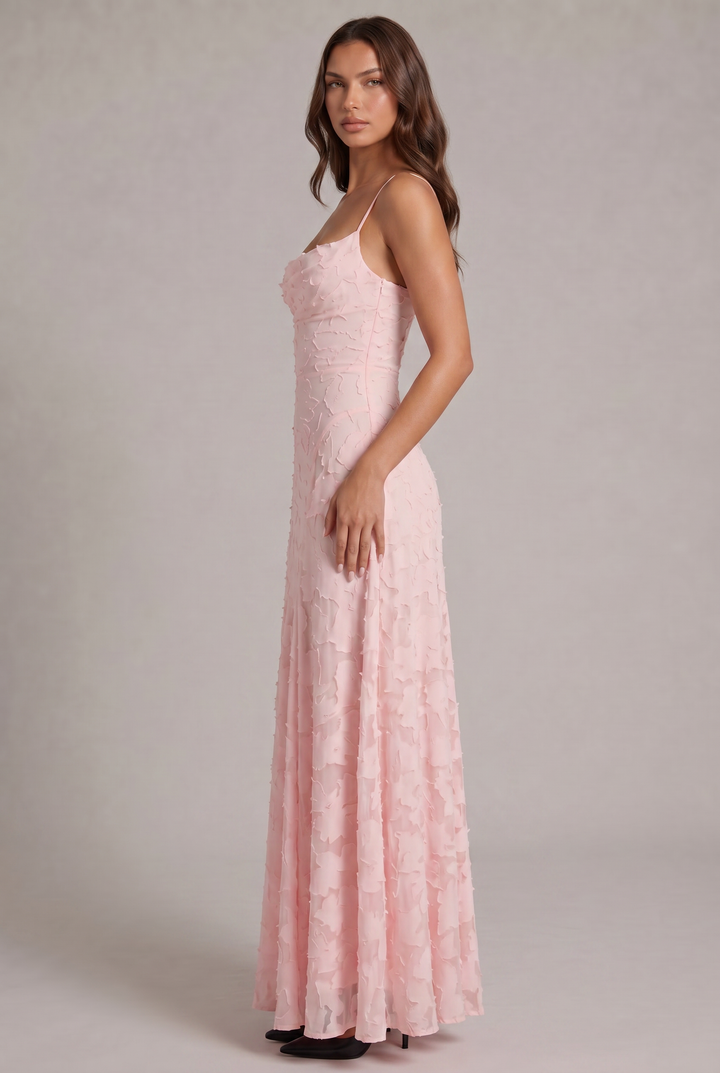 Olivia Maxi Dress - Elegant Evening Dress with Floral Pattern