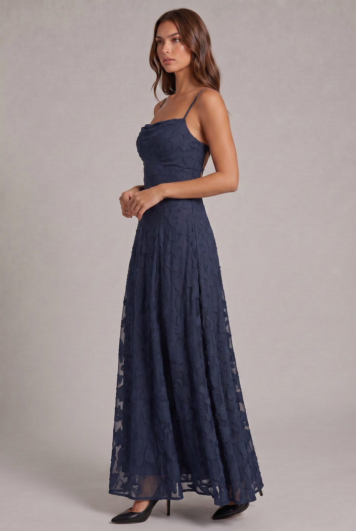 Olivia Maxi Dress - Elegant Evening Dress with Floral Pattern
