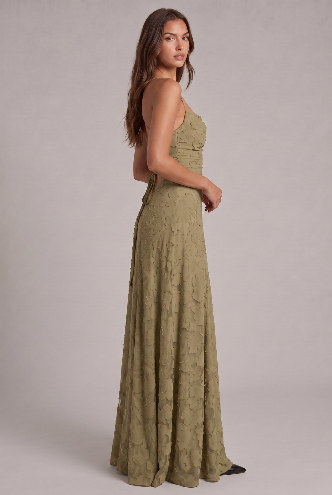 Olivia Maxi Dress - Elegant Evening Dress with Floral Pattern
