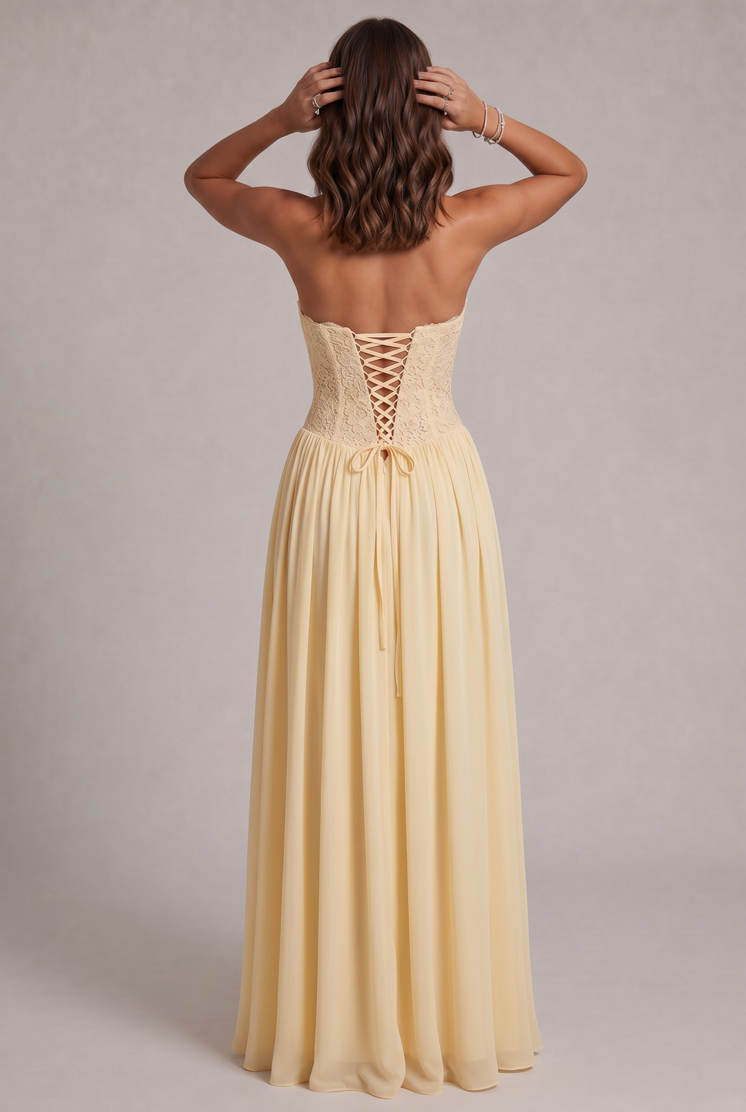 Faye Maxi Dress with Lace Corset Bodice