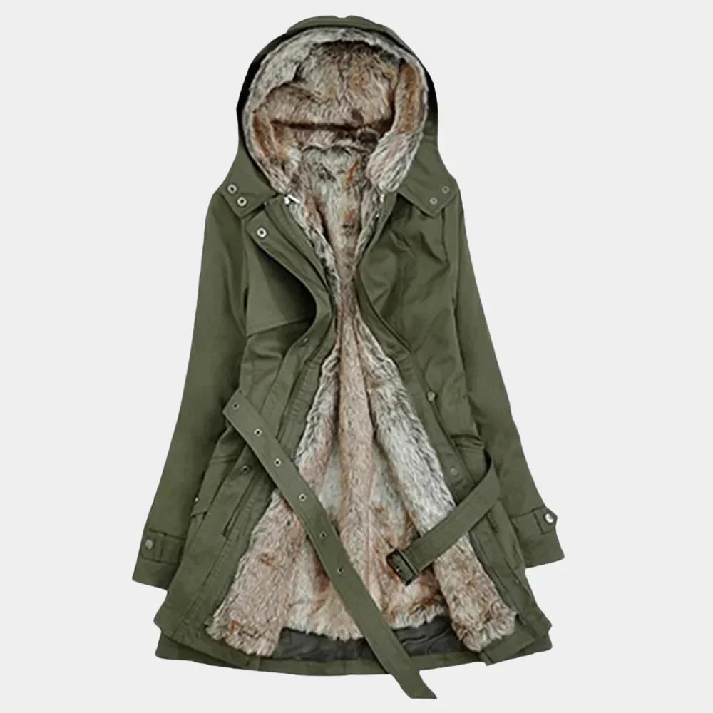 Elegant Women’s Parka with Faux Fur Lining