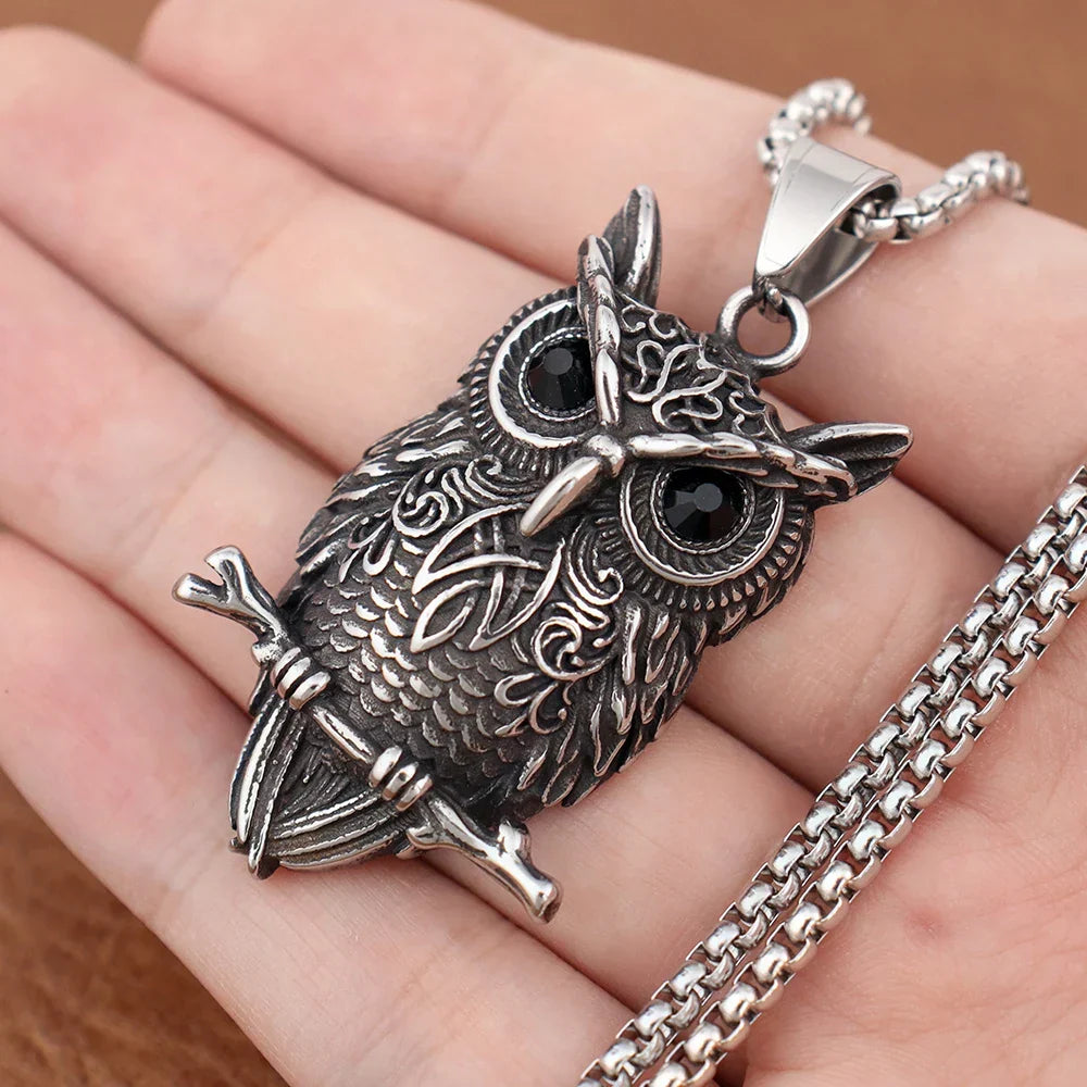 Vintage Owl Wisdom Pendant Necklace