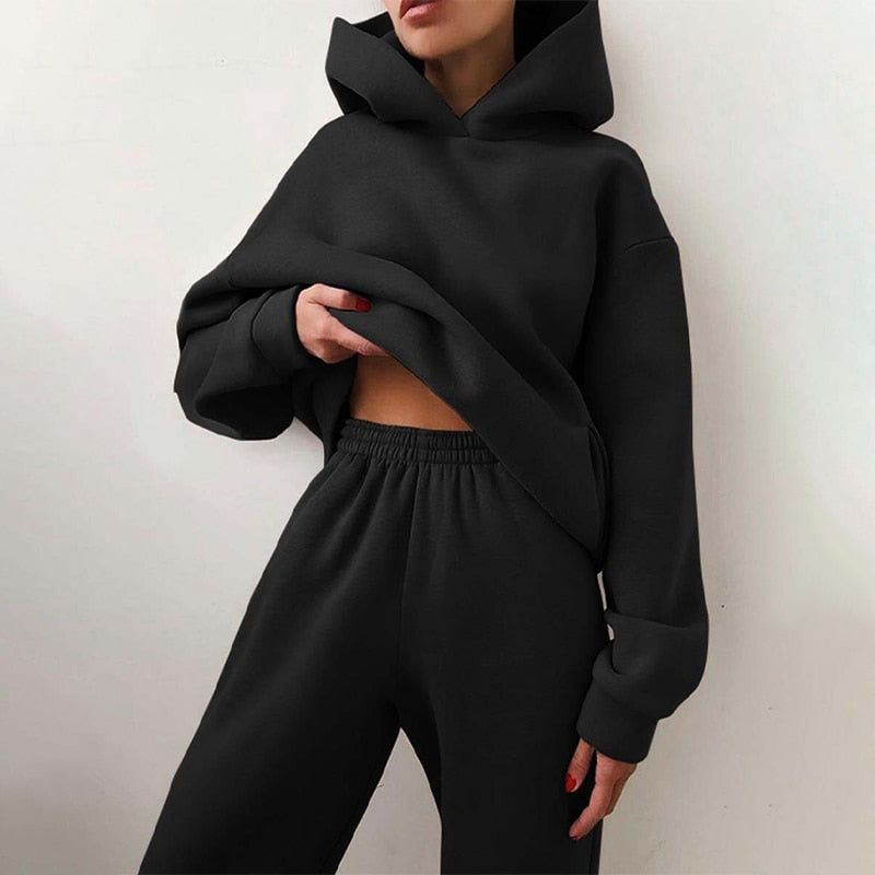 Women's Jogger Set | 2-Piece: Hoodie & Pants with Stretch Waistband