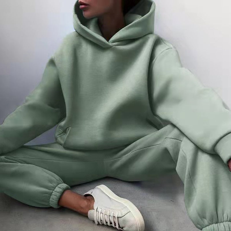 Women's Jogger Set | 2-Piece: Hoodie & Pants with Stretch Waistband