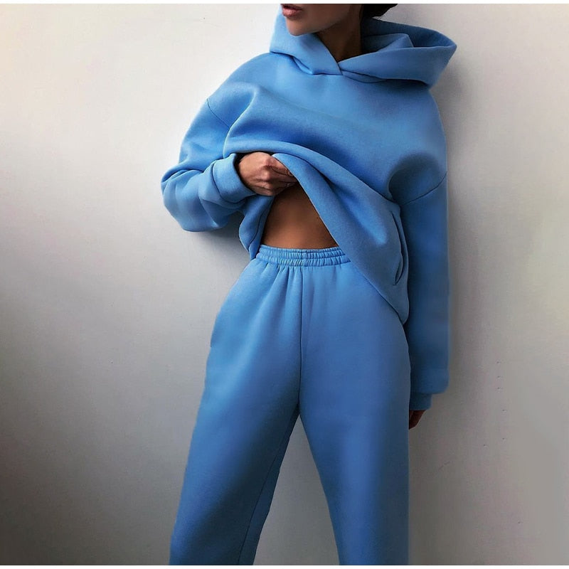 Women's Jogger Set | 2-Piece: Hoodie & Pants with Stretch Waistband