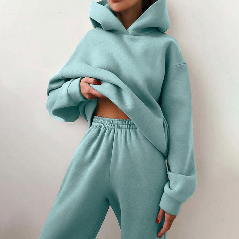 Women's Jogger Set | 2-Piece: Hoodie & Pants with Stretch Waistband