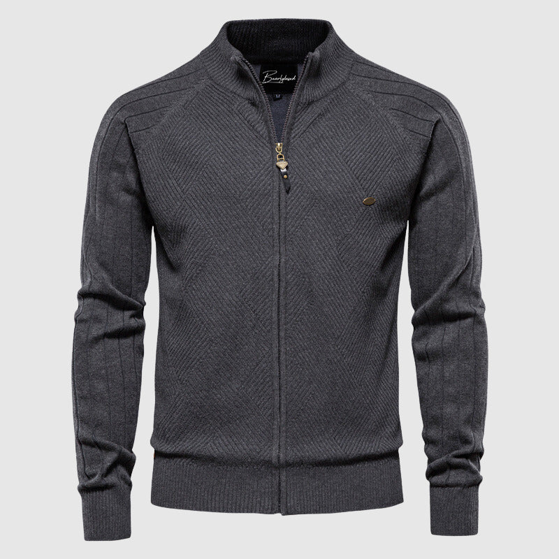 Men's Turtleneck Zipper Cardigan