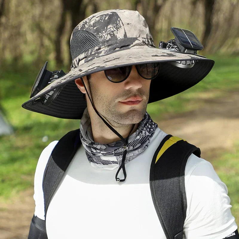 SunAura Solar Cooling Hat | Adjustable Dual-Power Cooling Hat with UV Protection
