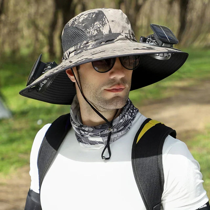 SunAura Solar Cooling Hat | Adjustable Dual-Power Cooling Hat with UV Protection