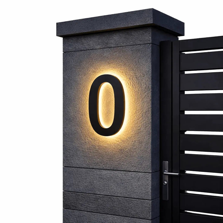 LED House Number Sign with Backlight – Modern, Illuminated Entrance Plaque