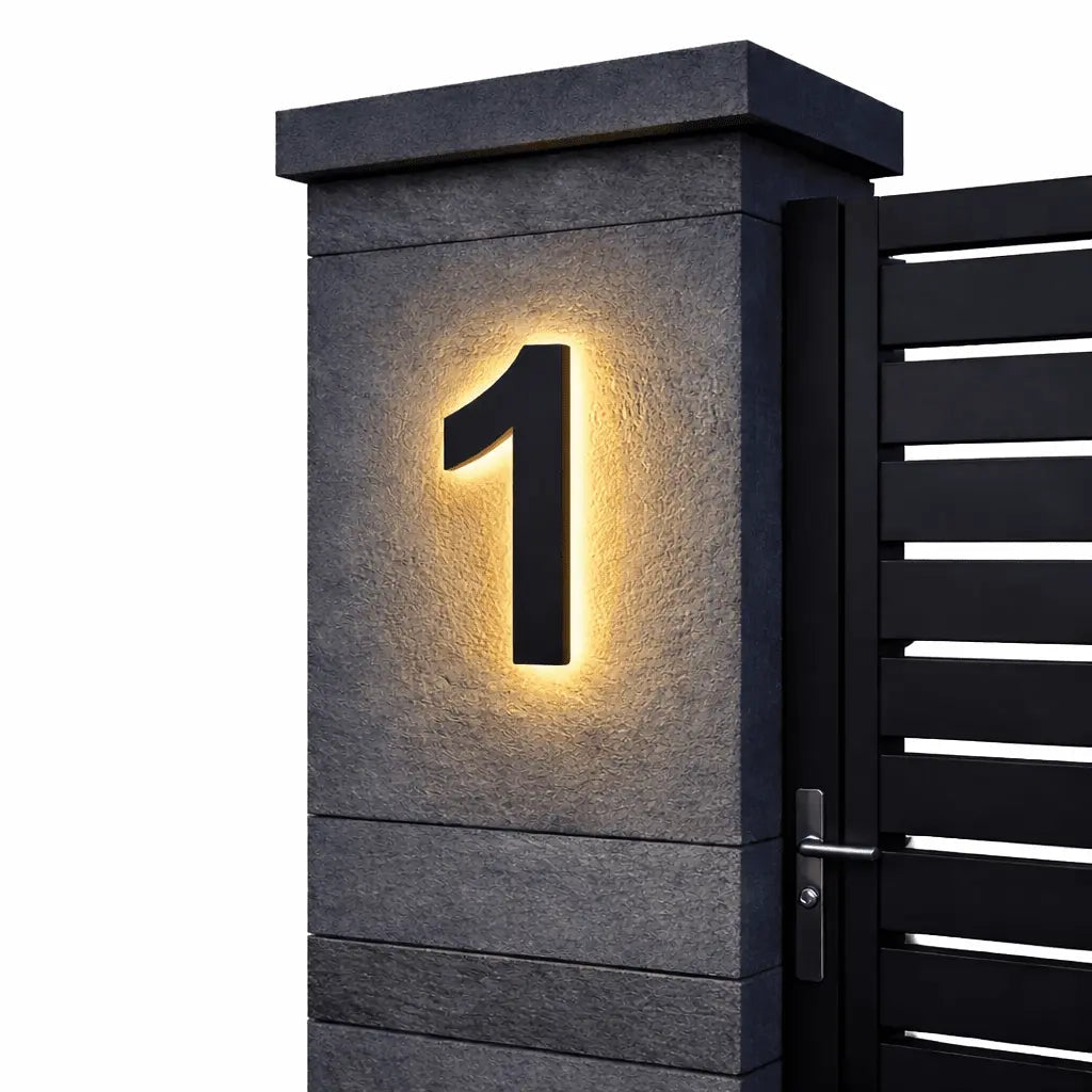 LED House Number Sign with Backlight – Modern, Illuminated Entrance Plaque