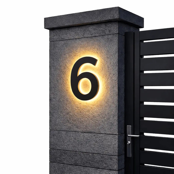 LED House Number Sign with Backlight – Modern, Illuminated Entrance Plaque