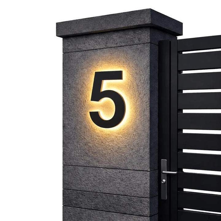 LED House Number Sign with Backlight – Modern, Illuminated Entrance Plaque