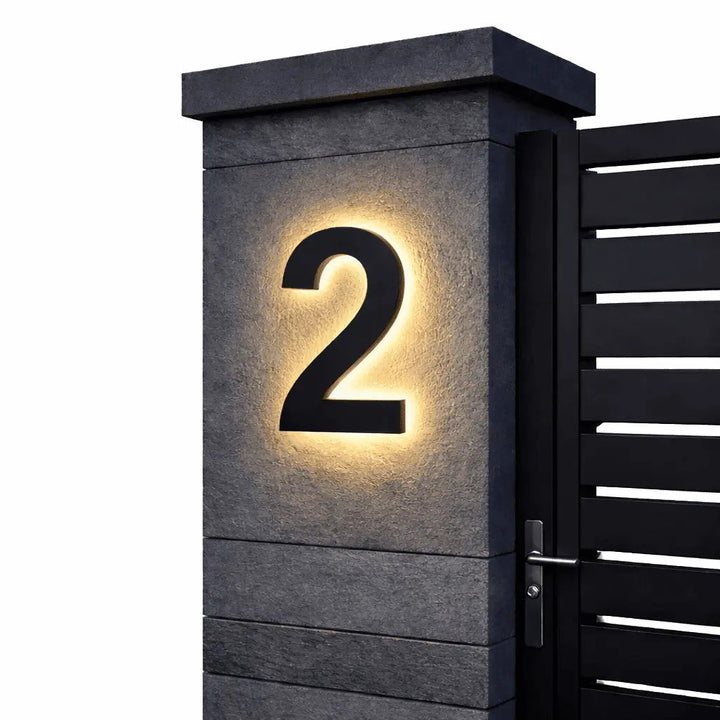 LED House Number Sign with Backlight – Modern, Illuminated Entrance Plaque