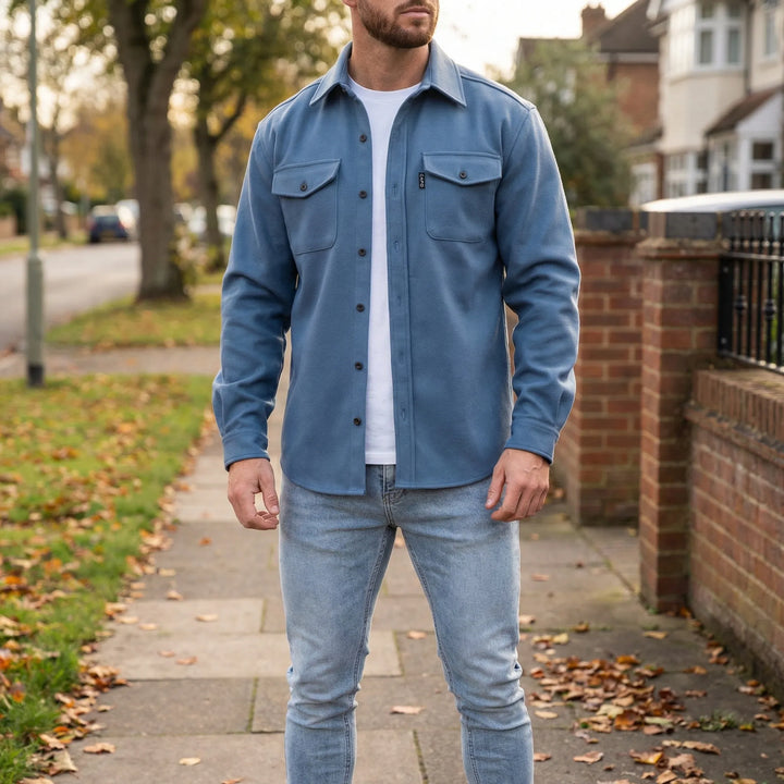 Long-Sleeved Overshirt with Chest Pockets - Pablo