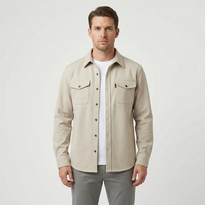 Long-Sleeved Overshirt with Chest Pockets - Pablo