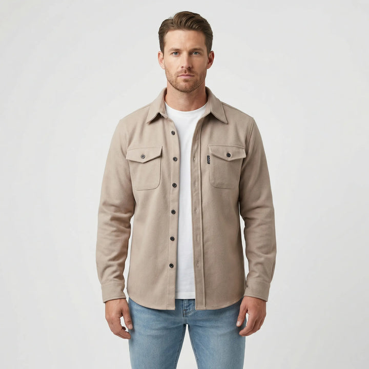Long-Sleeved Overshirt with Chest Pockets - Pablo